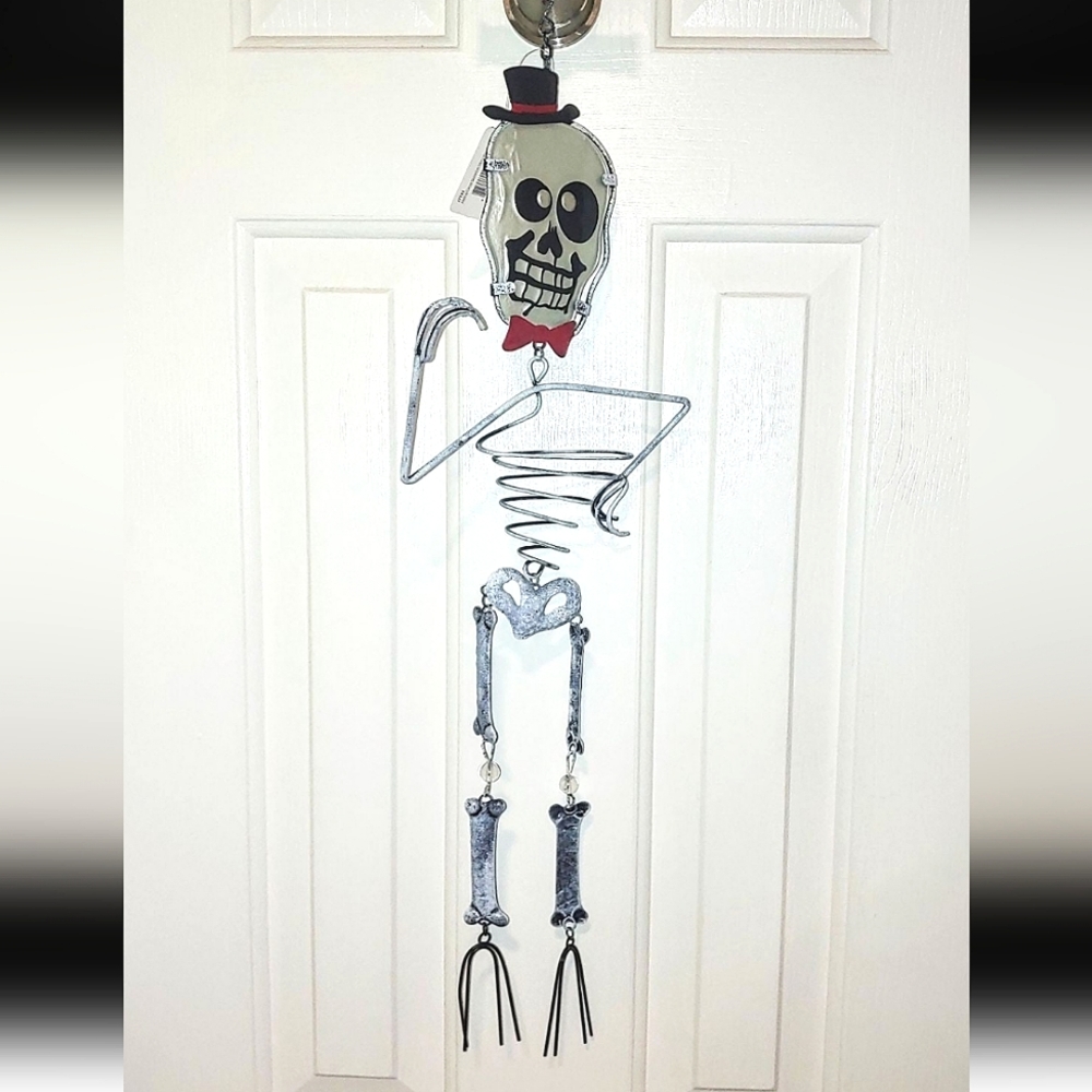 Glass Skeleton Skull Metal Bod Halloween Decoration Hanging Skeleton